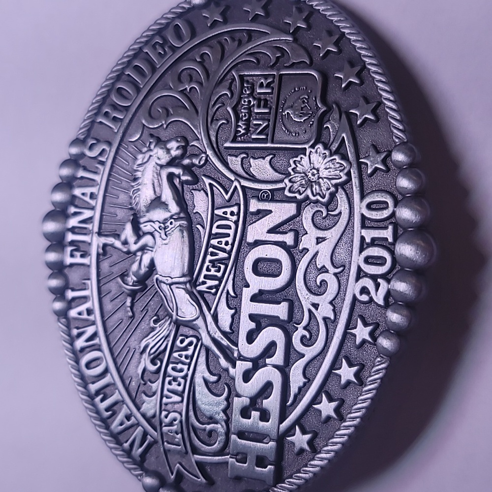 Hesston 2010 National Finals Rodeo belt buckle wangler nfr - Picture 2 of 5